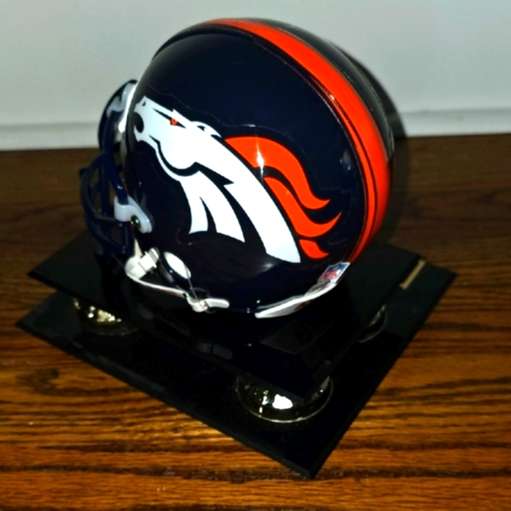 Ed McCaffrey Signed Riddell Speed Mini Helmet in Display Case - Picture 5 of 6